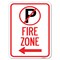 Signmission Fire Zone No Parking & Left Arrow Heavy-Gauge Alum Rust Proof Parking Sign, 18" x 24", A-1824-23974 A-1824-23974 - alternate 1